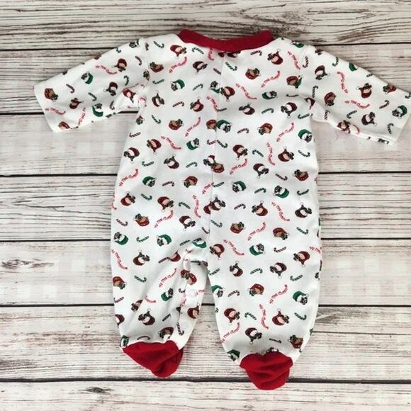 Miniwear Vintage My 1st Christmas Sleeper 0-3M Holiday Candy Canes - Picture 3 of 6